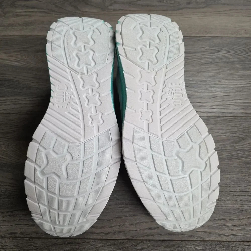 Hey Dude Perfect x Sirocco Alta White/Tropical Teal Size 12 NEW No Box